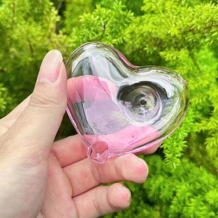 4" Pink Girly Cute Beautiful Love Pipe - gift for her - best Pipe - glass pipe - Shapelys