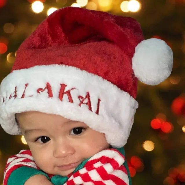 Personalized Matching Embroidered Santa Christmas Hats