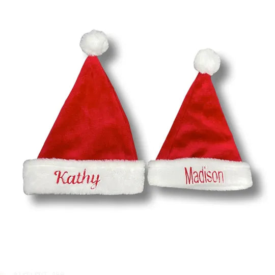 Personalized Matching Embroidered Santa Christmas Hats