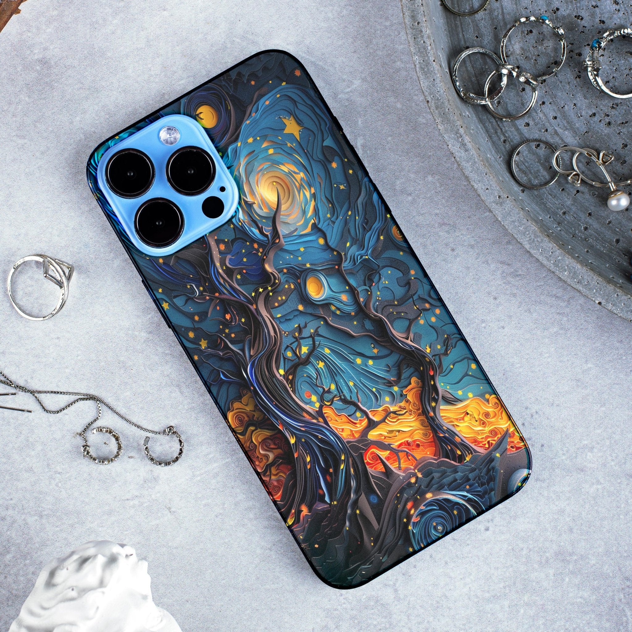 Creative mobile phone case, Van Gogh style, paper - cut creative mobile phone case - Shapelys