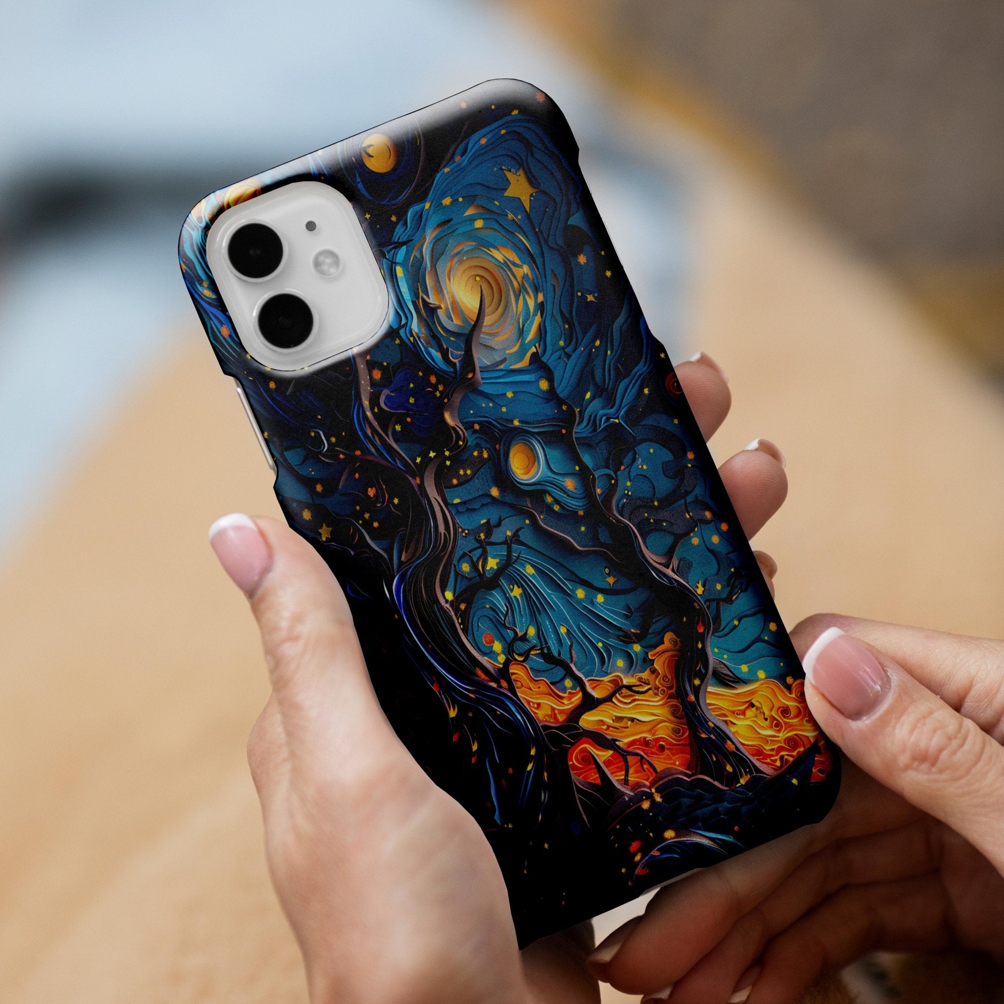 Creative mobile phone case, Van Gogh style, paper - cut creative mobile phone case - Shapelys