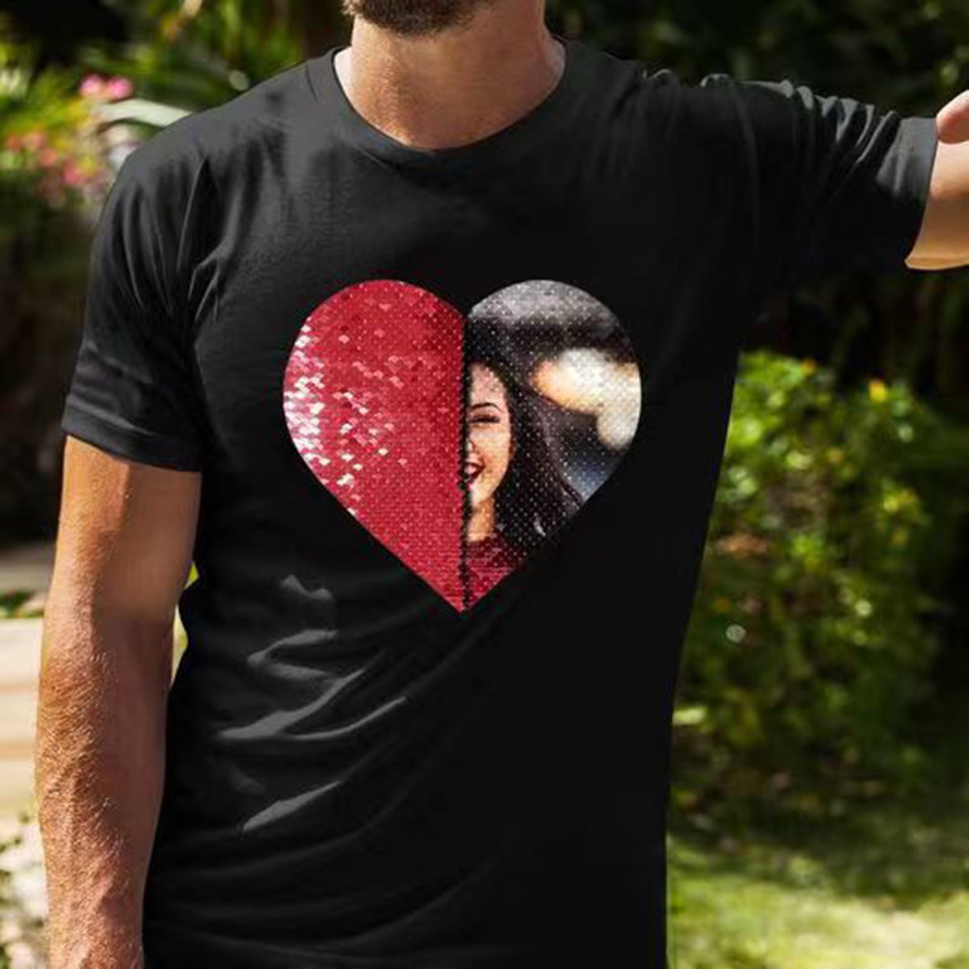 Custom Flip Sequin Shirt(Heart) - Shapelys