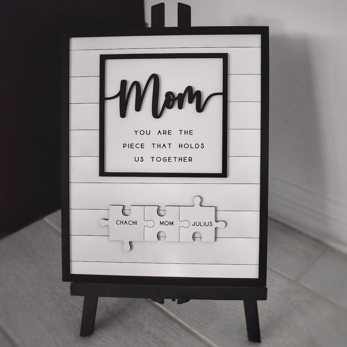 Custom Mothers Day Puzzle Sign | You are the Piece that holds us together | Mothers day gift | Personalized Gift for Mom | 2 - 9 Puzzle Pcs - Shapelys