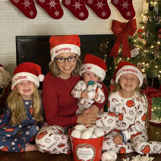 Personalized Matching Embroidered Santa Christmas Hats