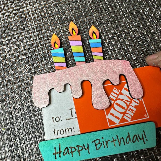 Personalized Gift Card Holder | Happy Birthday | Birthday cake - Shapelys