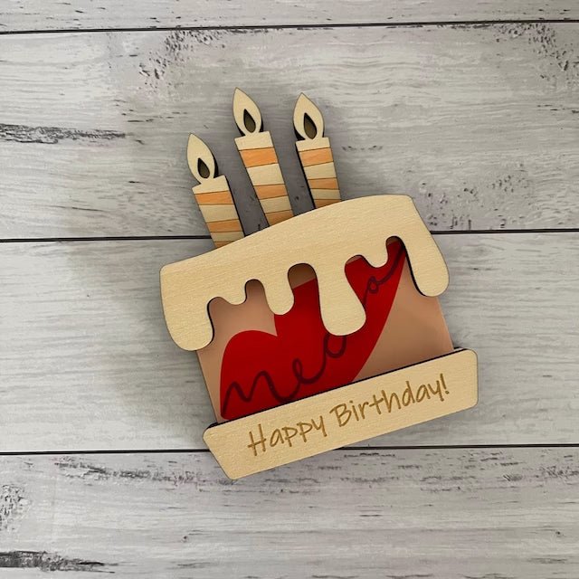 Personalized Gift Card Holder | Happy Birthday | Birthday cake - Shapelys