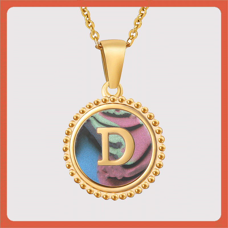 18K Gold Filled Disc Letter Necklace