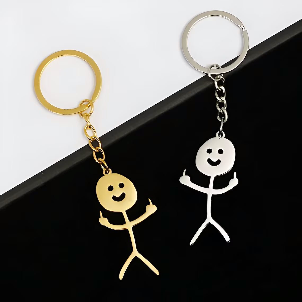 Cartoon Figure Shaped Cute Keychain for Men & Women, 1 Piece Creative Stainless Steel Keychain for Car Key, Funny Metal Key Holder & Key Fob, Cute Kawaii Accessories As Xmas Gift - Shapelys