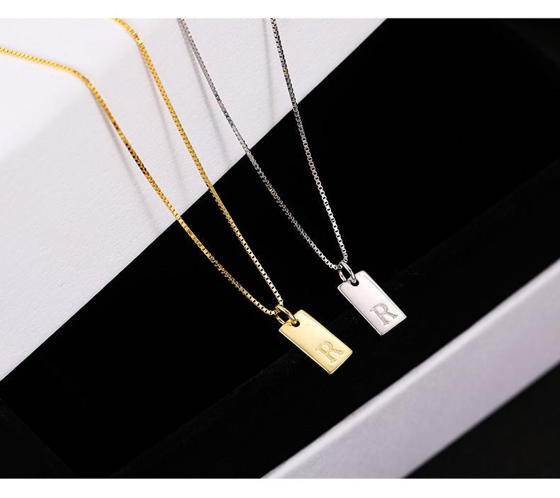 Custom Engraved Letter Pendant Necklace - Shapelys