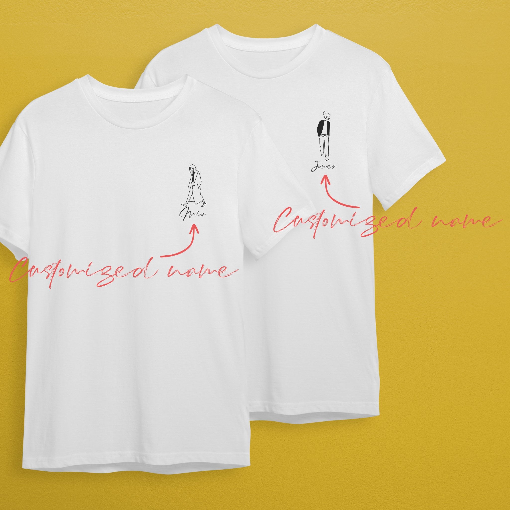 Custom name couple shirt - Shapelys