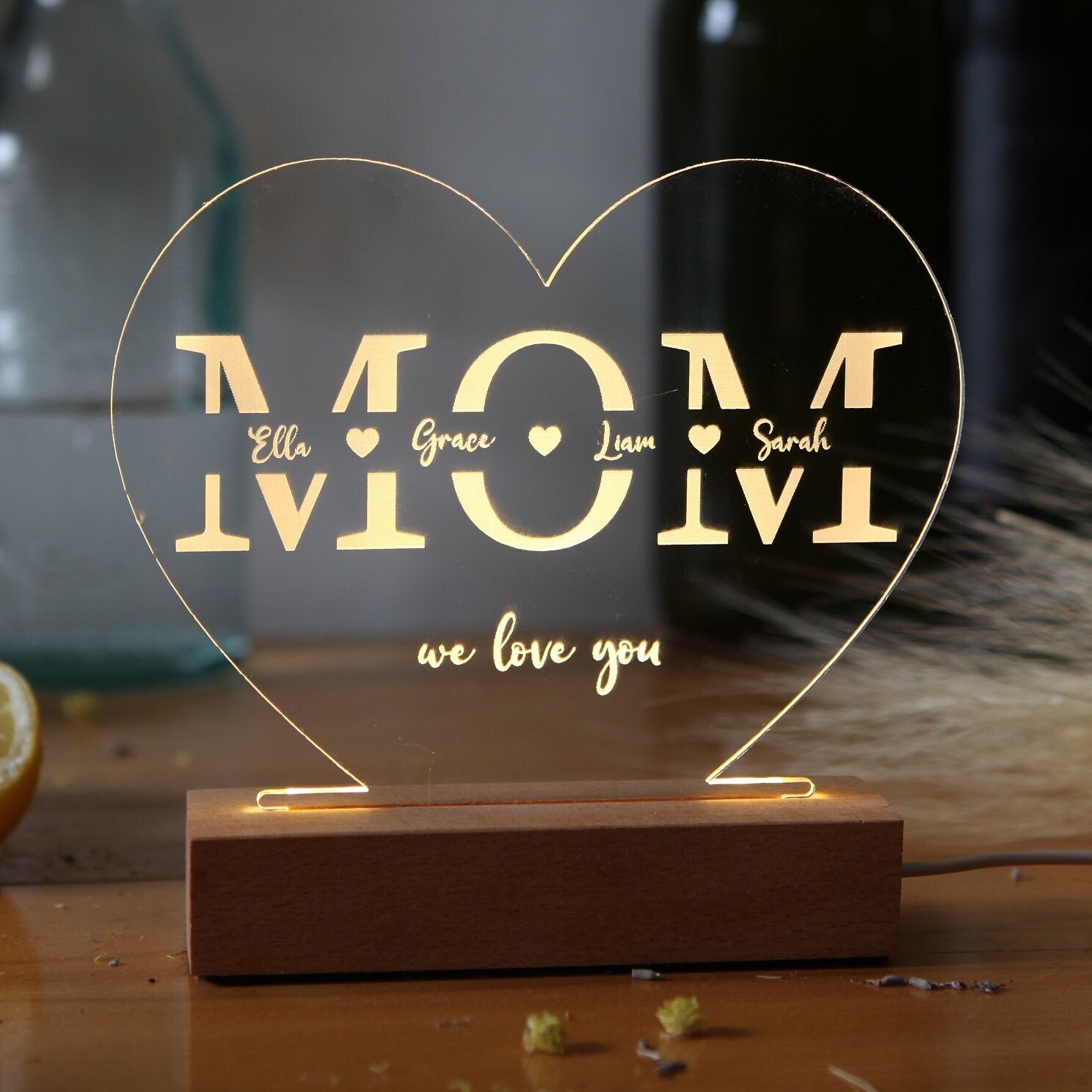 Custom Name Love Plaque - Gift for Mom - Gift Idea for Mom - Gift for Mommy - Personalized Gift for Mom - Mother's Day Gift 2024 - Gift for Mother in Law - Custom Mom - Shapelys