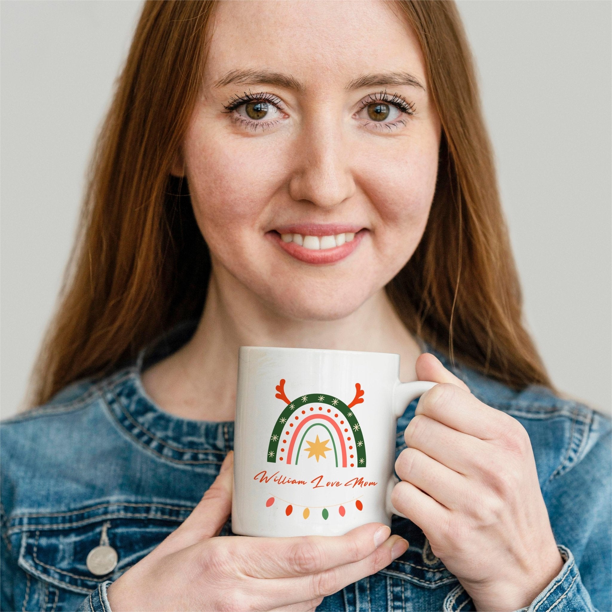 Customized name Christmas rainbow mug - Shapelys