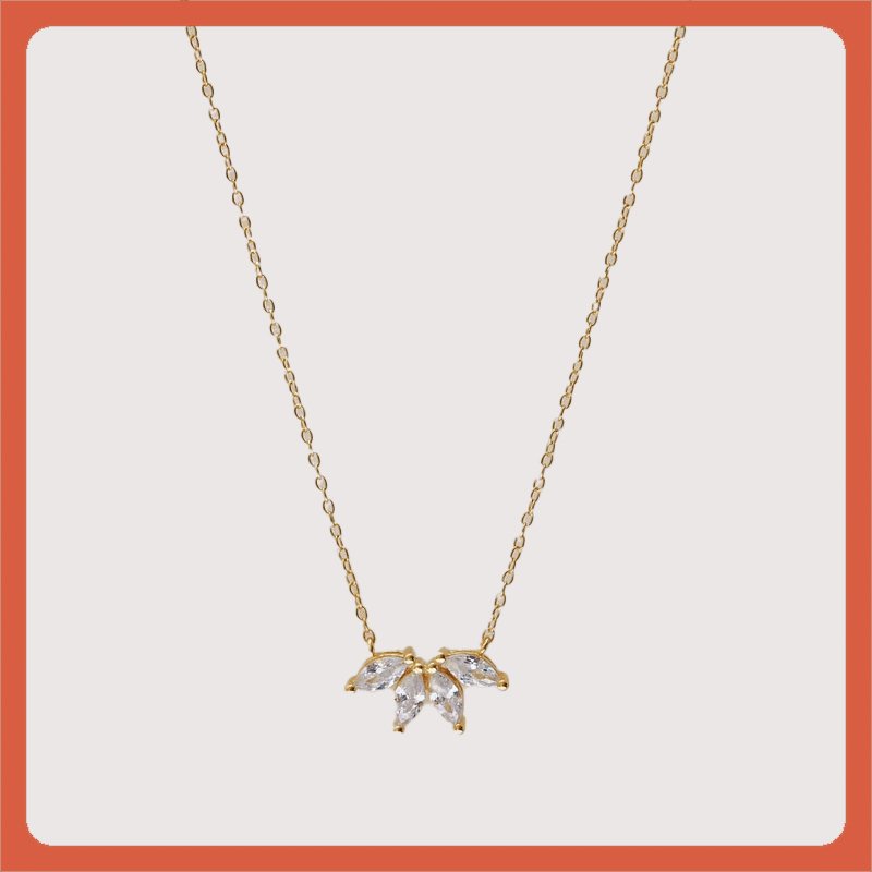 Flower Petal Diamond Necklace - Shapelys