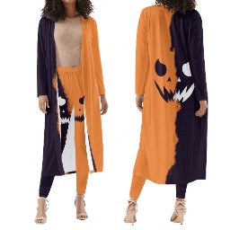 Halloween exclusive women's long-sleeved cardigan + leggings 2 pieces - Shapelys