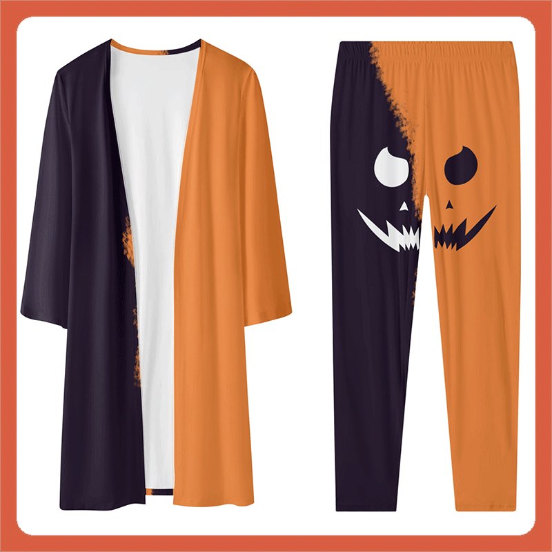 Halloween exclusive women's long-sleeved cardigan + leggings 2 pieces - Shapelys