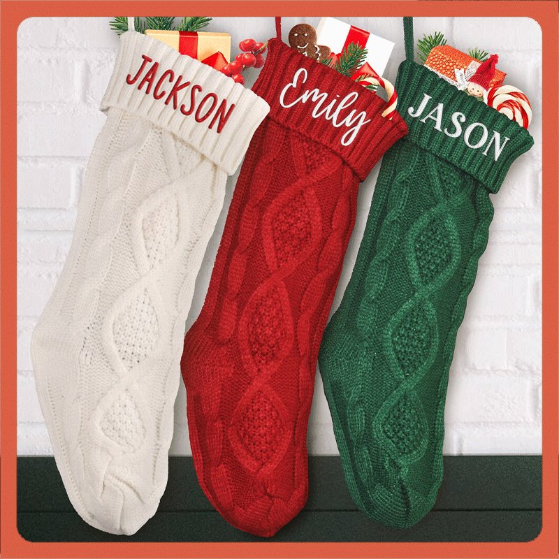 Knitted Name Christmas Stocking - Shapelys