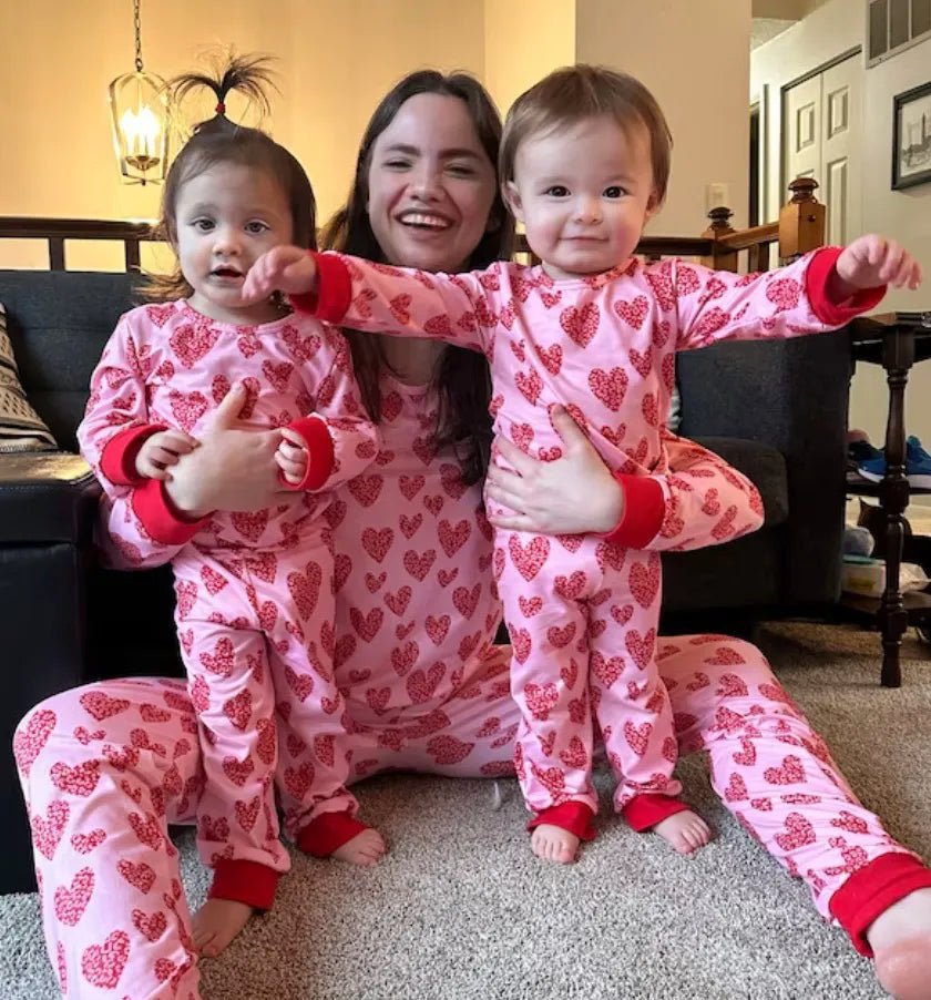 LOVE HEART Valentine's Day Matching Pajamas - Shapelys