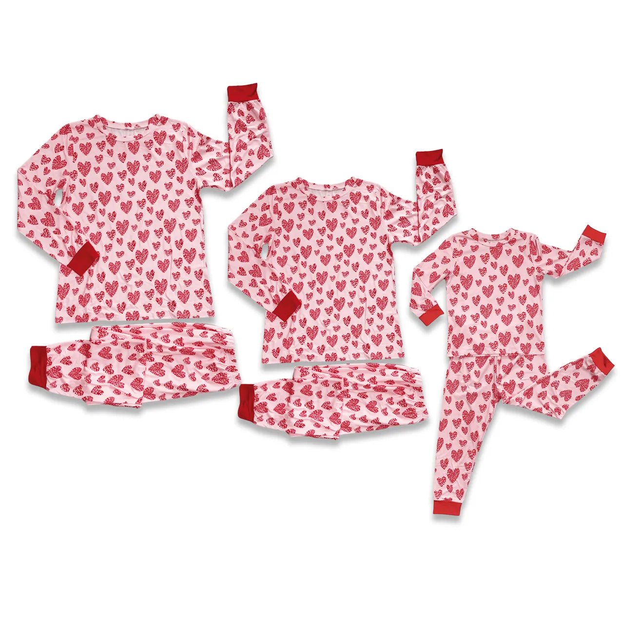 LOVE HEART Valentine's Day Matching Pajamas - Shapelys