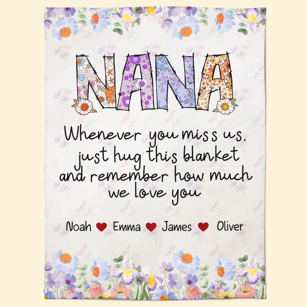 Nana, Whenever You Miss Us - Personalized Blanket - Shapelys