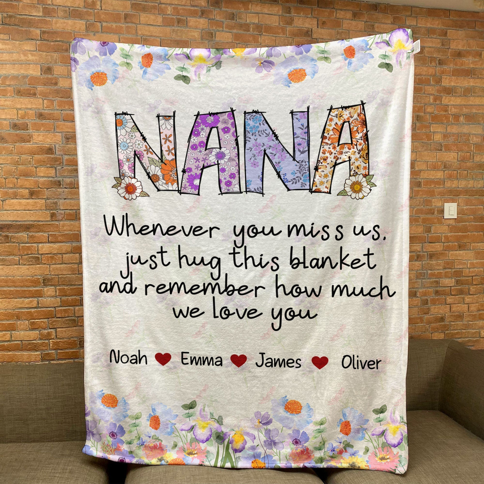 Nana, Whenever You Miss Us - Personalized Blanket - Shapelys