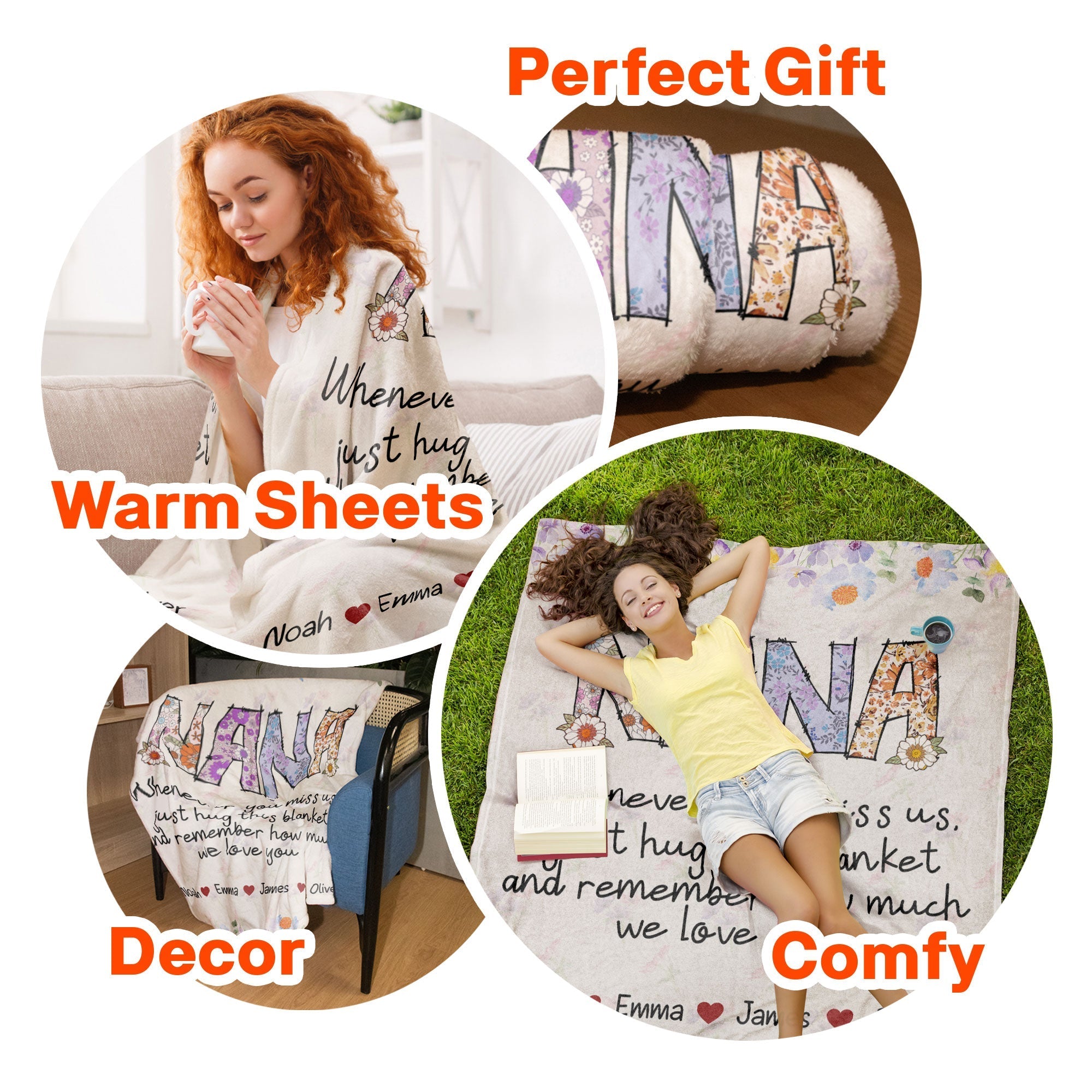 Nana, Whenever You Miss Us - Personalized Blanket - Shapelys