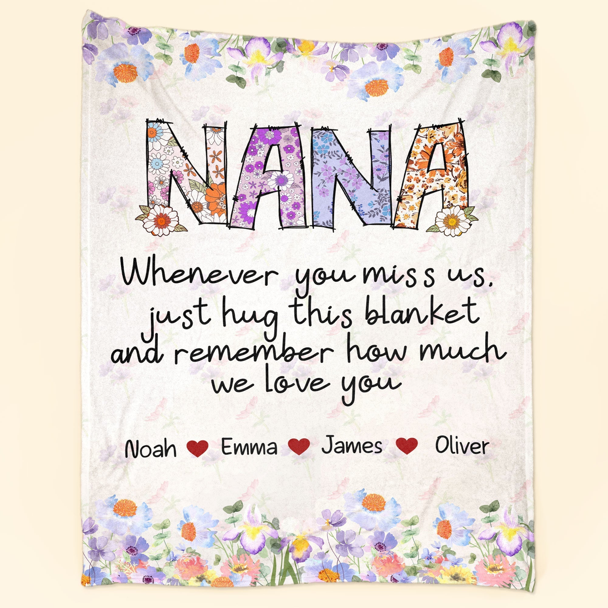 Nana, Whenever You Miss Us - Personalized Blanket - Shapelys