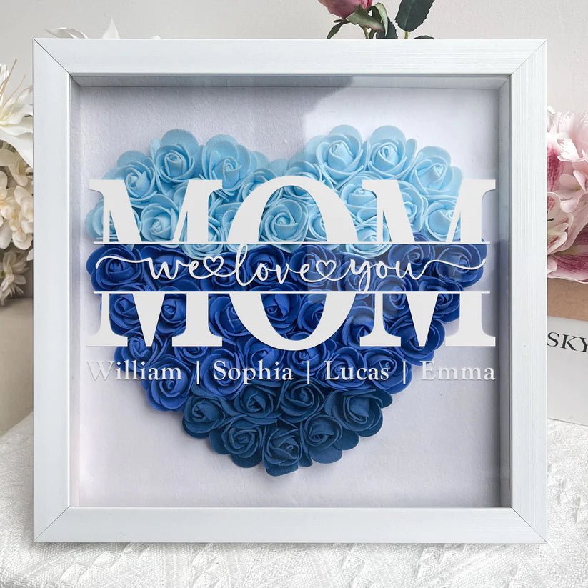 Personalized Flower Shadow Box - Mother's Day Gift - Best gift for mom - Shapelys