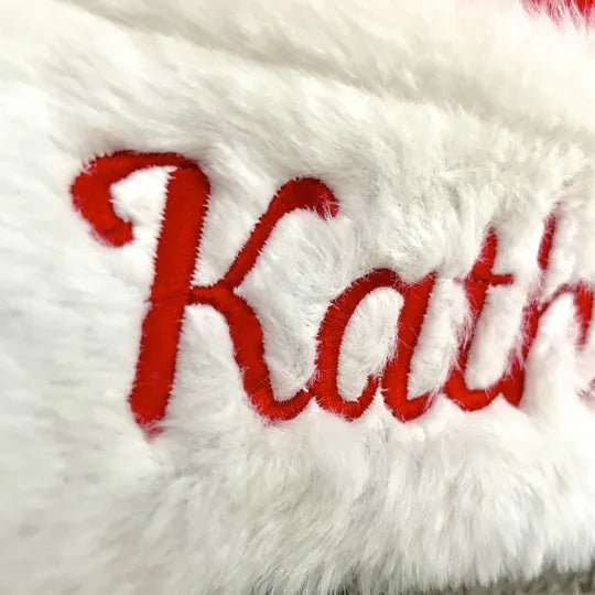 Personalized Matching Embroidered Santa Christmas Hats - Shapelys