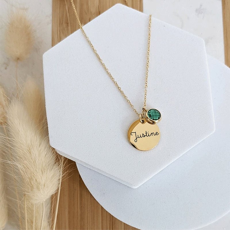 Personalized Name Birthstone Necklace - Shapelys