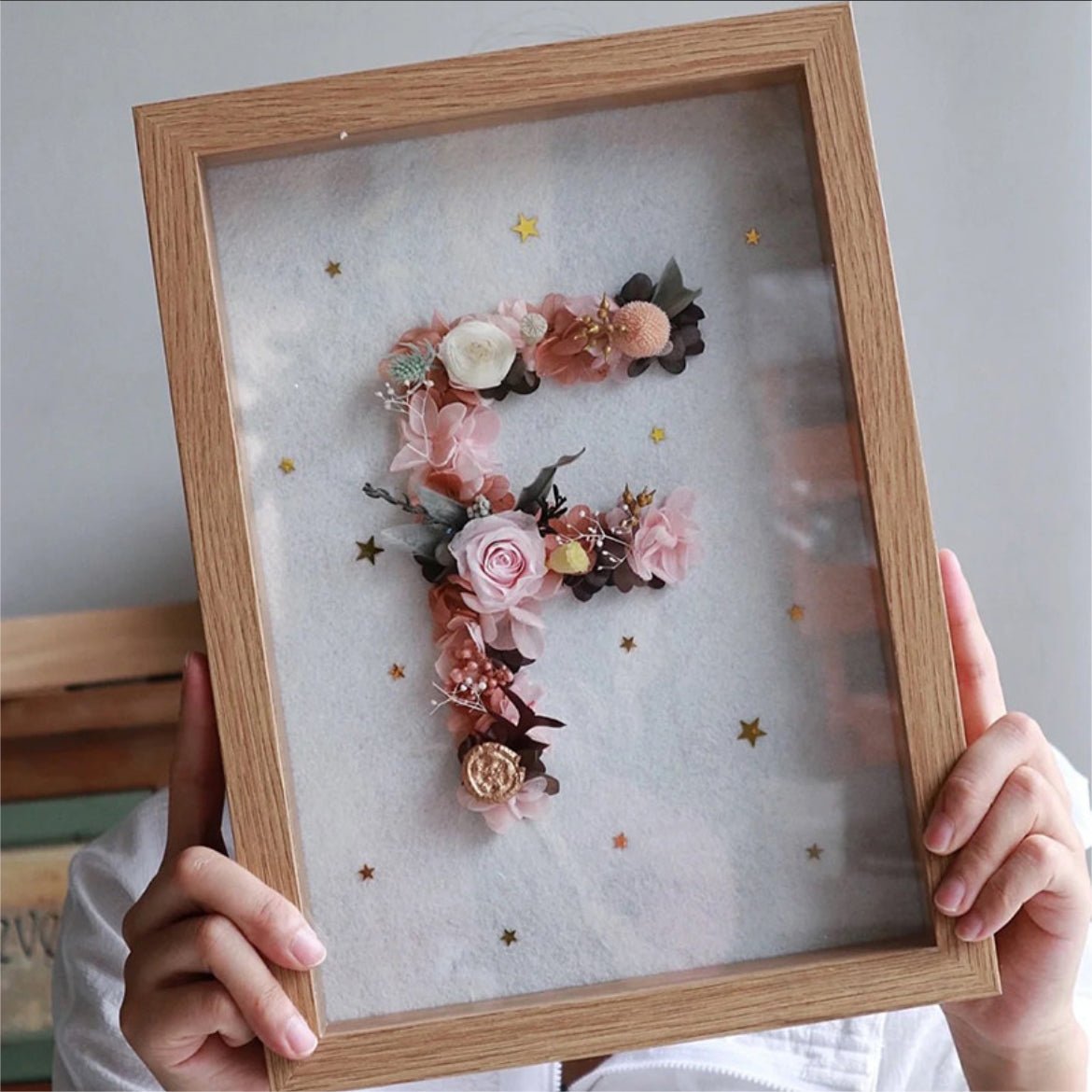 Personalized Preserved Flower Photo Frame - Shapelys